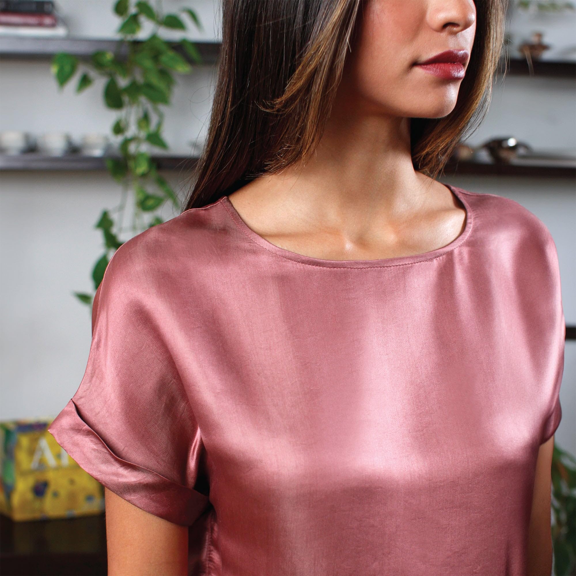 Luxury Artisan Silk Blouse for Women - Pure Silk Cap Sleeve Shirt & Elegant Silk Top | Perfect for Office Wear, Evening Events & Special Occasions