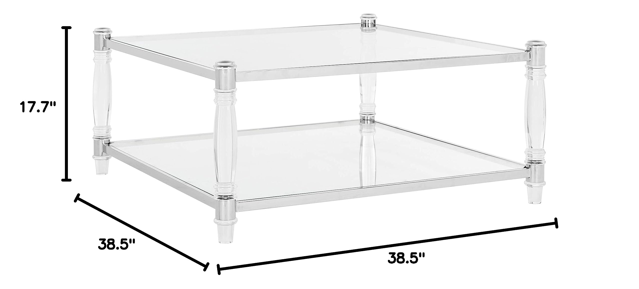 Safavieh Couture Home Isabelle Glam Silver Acrylic Coffee Table - Modern Living Room Centerpiece for Stylish Home Decor