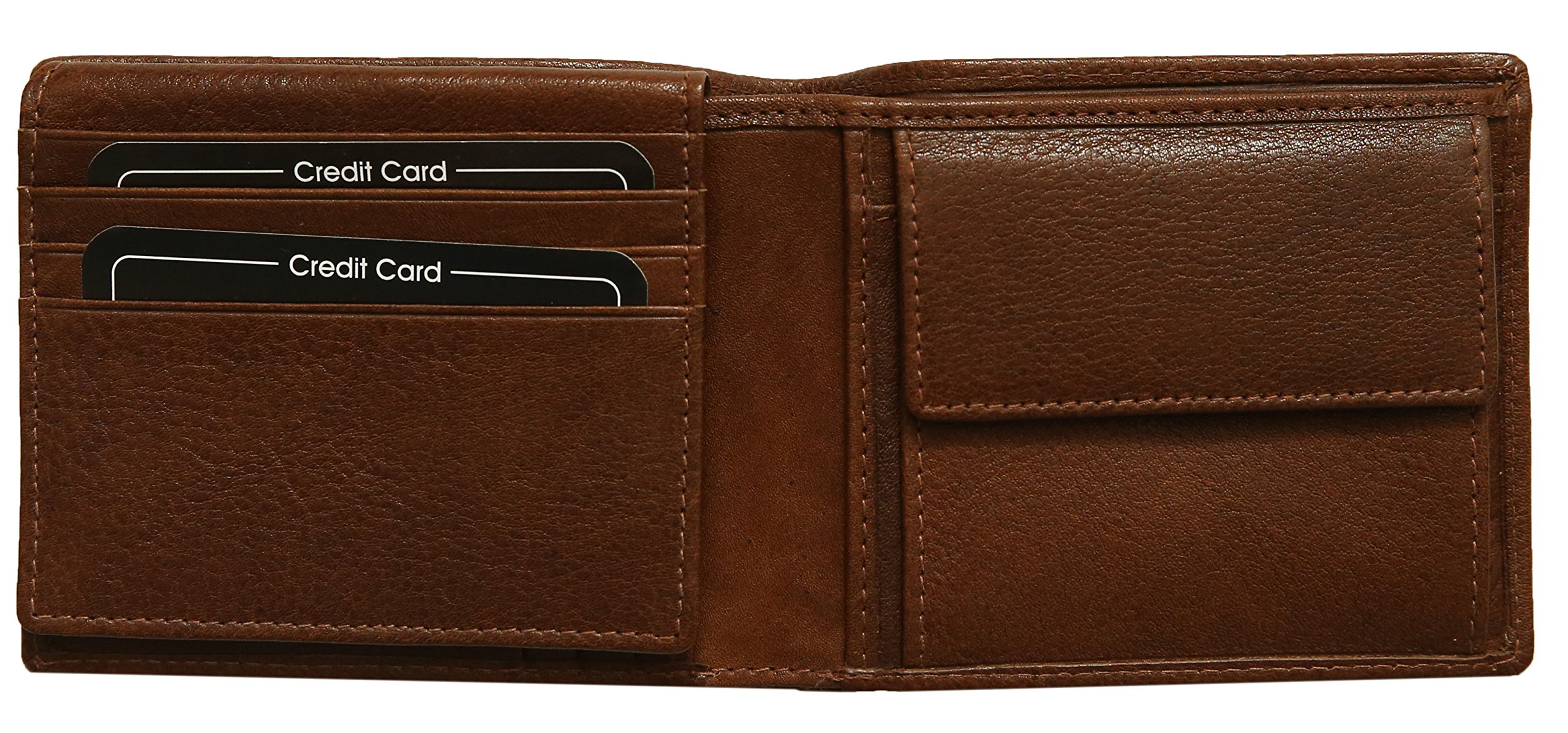 Felda Men's RFID Blocking Genuine Leather Wallet - Slim Bifold Credit Card Holder with Coin Pocket (Brown) | Perfect Gift for Dad, Husband & Business Professionals | Ideal for Travel, Work & Everyday Use