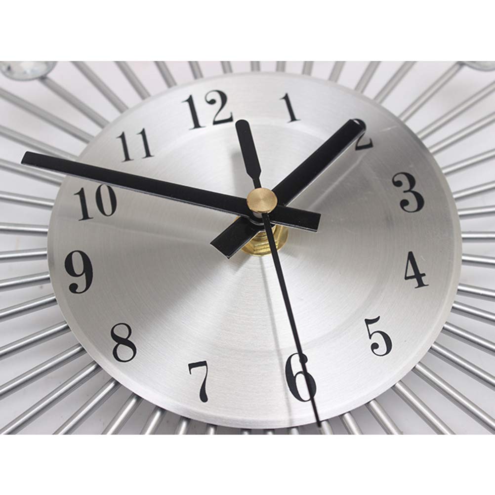 Amosfun Modern Rhinestone Wall Clock - Silent Metal Wall Decor for Living Room, Bedroom, Office - Elegant Home & Office Decoration for Stylish Interiors