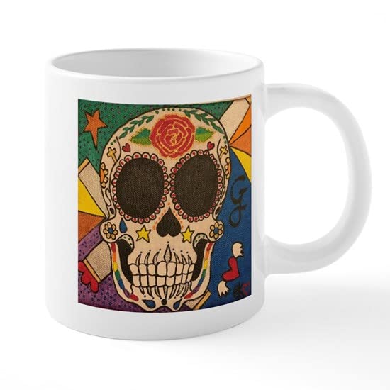 Sugar Skull Ceramic Coffee Mug 20 oz - Dia de Los Muertos Themed Cup for Coffee, Tea & Hot Drinks - Perfect for Halloween, Day of the Dead Celebrations & Gift Giving