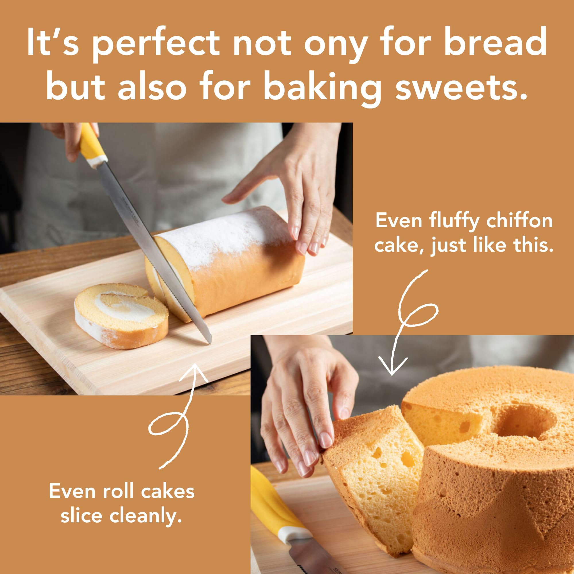 Premium 8.3 Inch Stainless Steel Serrated Bread Knife - Japanese Seki High-Quality Bread Cutter with Ergonomic Plastic Handle - Perfect for Slicing Homemade Bread, Baguettes, and Artisan Loaves - Ideal for Bakers, Home Chefs, and Kitchen Enthusiasts