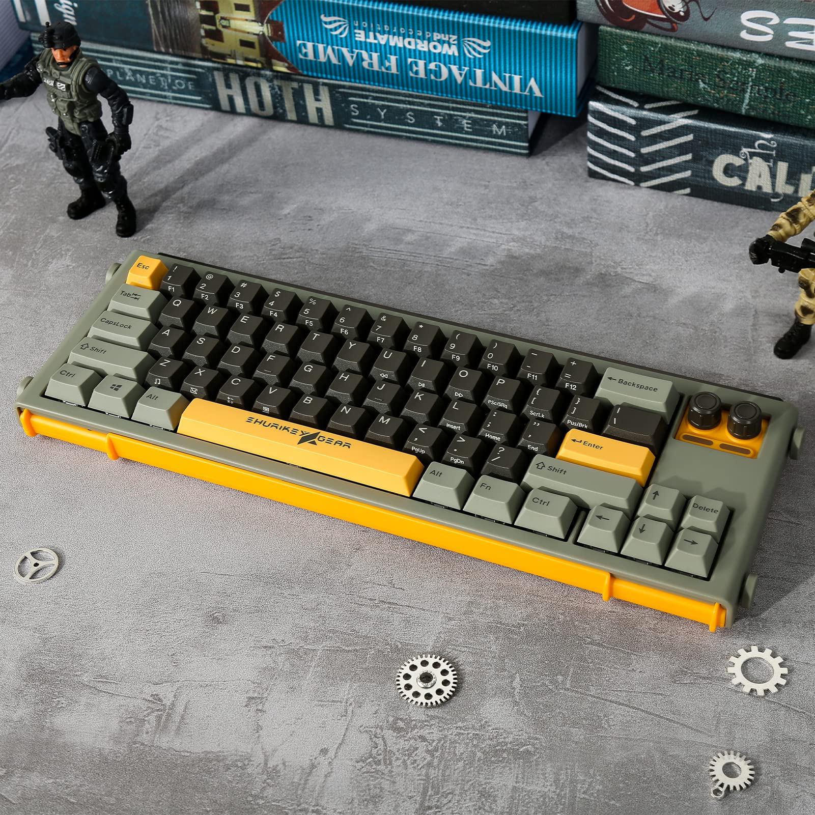Shurikey 65% Compact Mechanical Gaming Keyboard - Varmilo EC V2 Rose Switches, White LED Backlit, Wireless Bluetooth for Windows/Mac/Android (Hanzo 001) | Perfect for Esports, Coding & Office Work