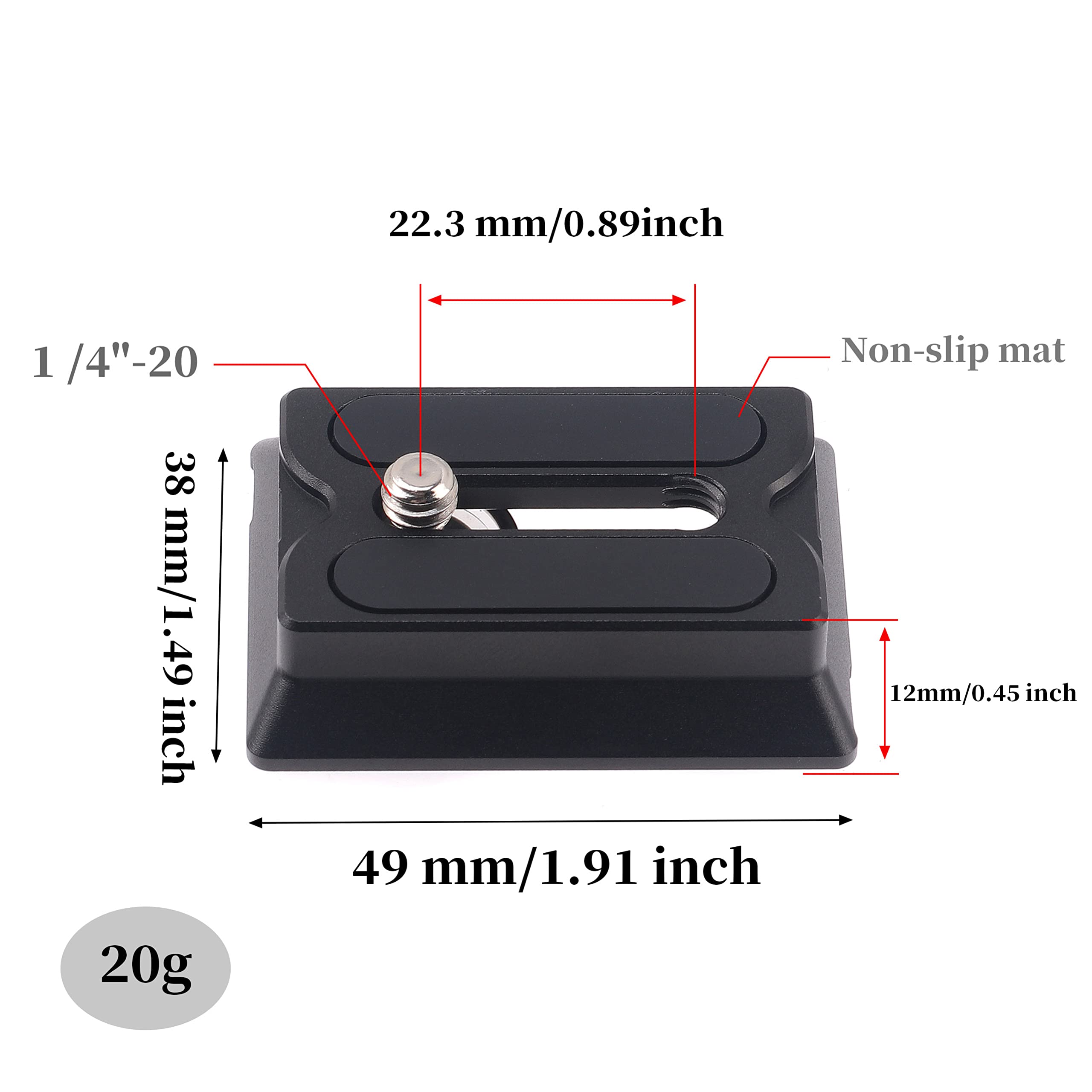 FocusFoto Quick Release Baseplate QR Plate for DJI Ronin RS2 RSC2 RS3 Pro RS4 Pro - Arca-Swiss Compatible Camera Mount for Gimbal Stabilizer & Tripod Ballhead (Standard Version) - Perfect for Vlogging, Filmmaking & Professional Photography
