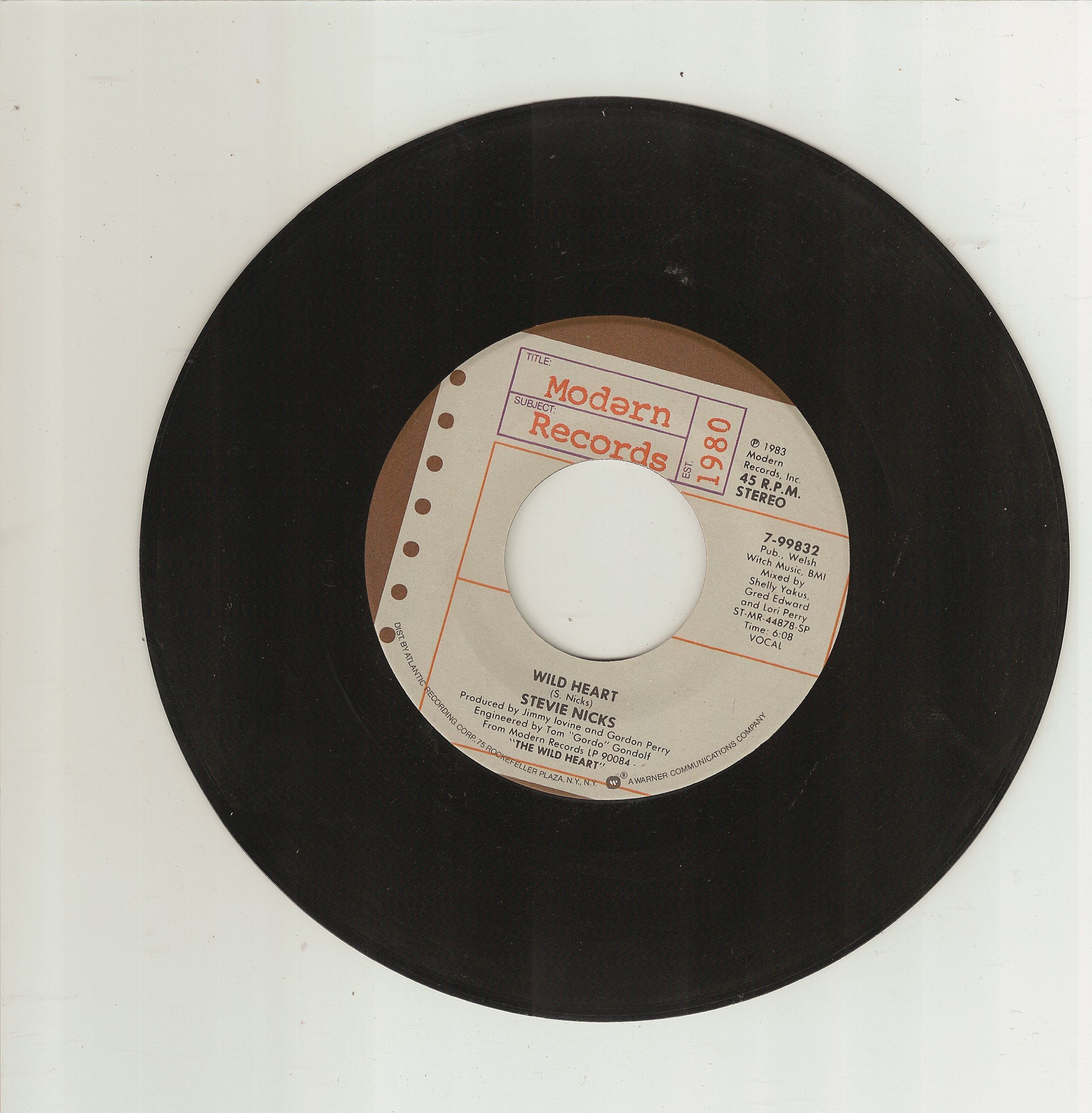 Wild Heart 45 RPM Single - Vintage Vinyl Record for Collectors & DJs - Perfect for Retro Music Nights & Home Audio Setups