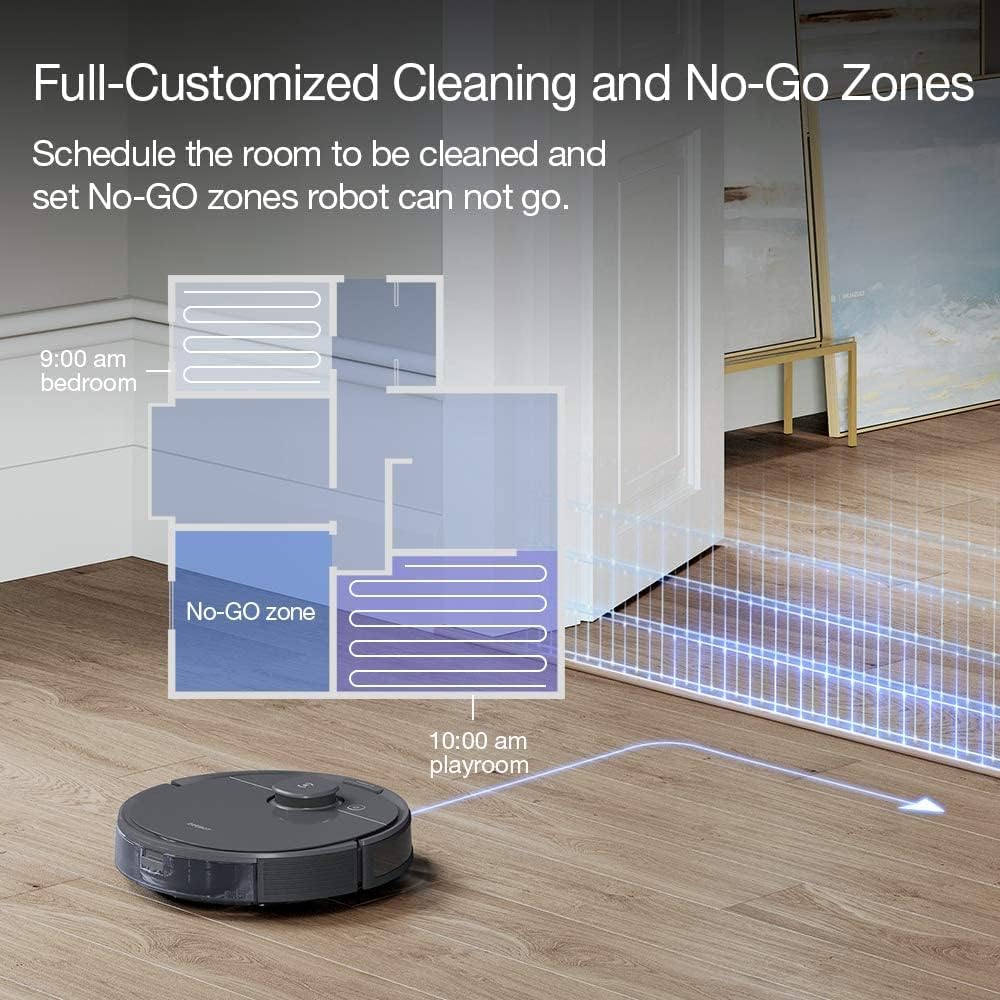 ECOVACS DEEBOT T8+ Robot Vacuum and Mop Combo with Laser Mapping, 3D Obstacle Detection - Smart Self-Charging Robotic Cleaner for Hardwood Floors & Carpets | Perfect for Pet Hair, Large Homes & Daily Cleaning