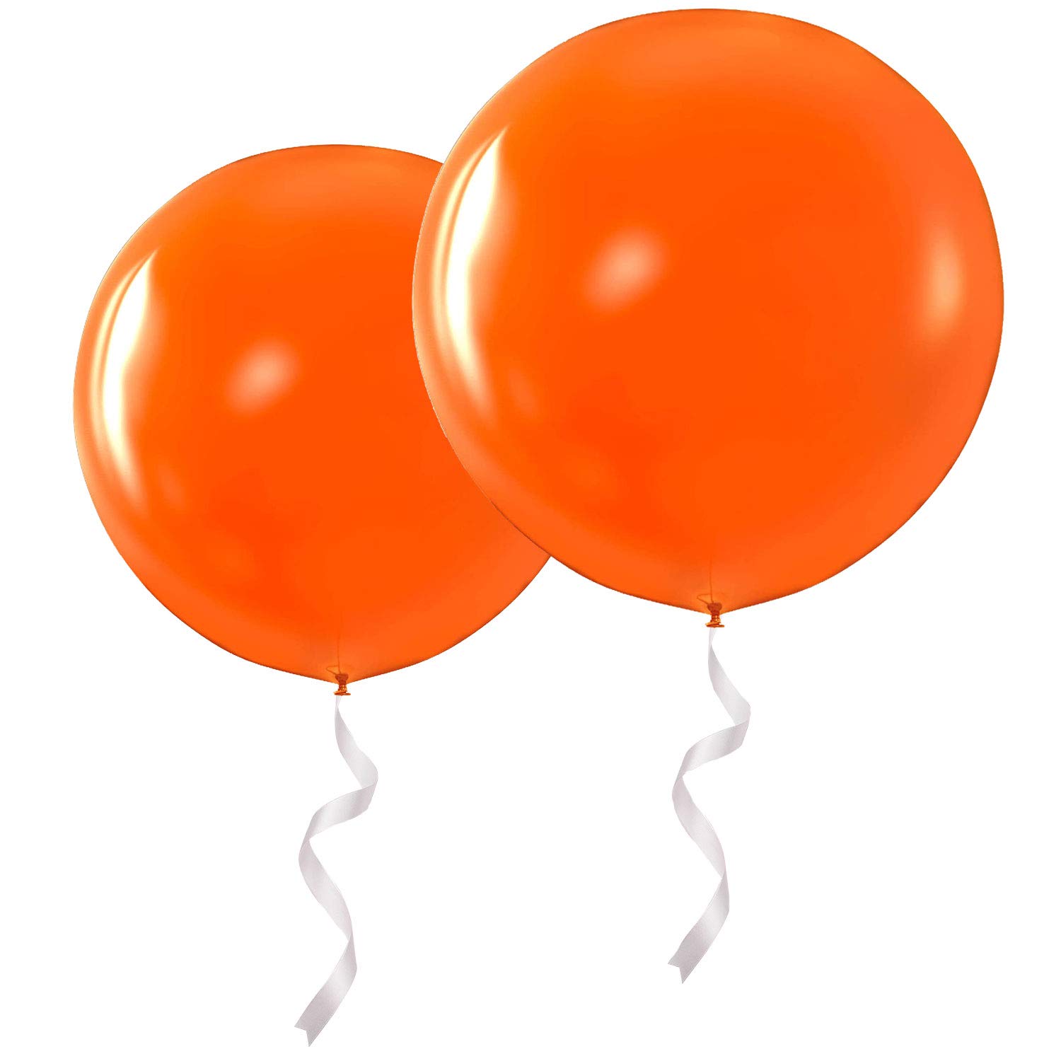 36 Inch Large Round Orange Latex Balloons - 6 Pack of Thick Giant Party Balloons for Birthday, Wedding & Event Decorations - Perfect for Indoor & Outdoor Celebrations