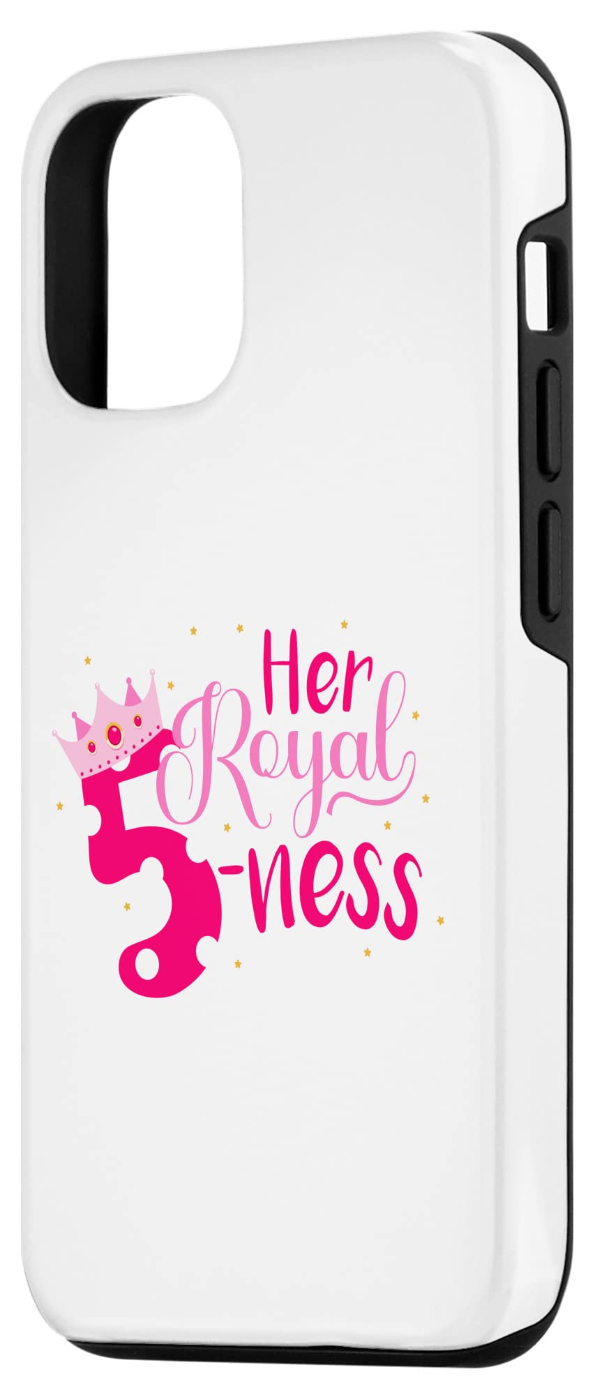 iPhone 12/12 Pro Case - Her Royal Fiveness 5th Birthday Party Design - Protective Phone Cover for 5 Year Old Girls - Perfect for Birthday Gifts & Kids' Parties