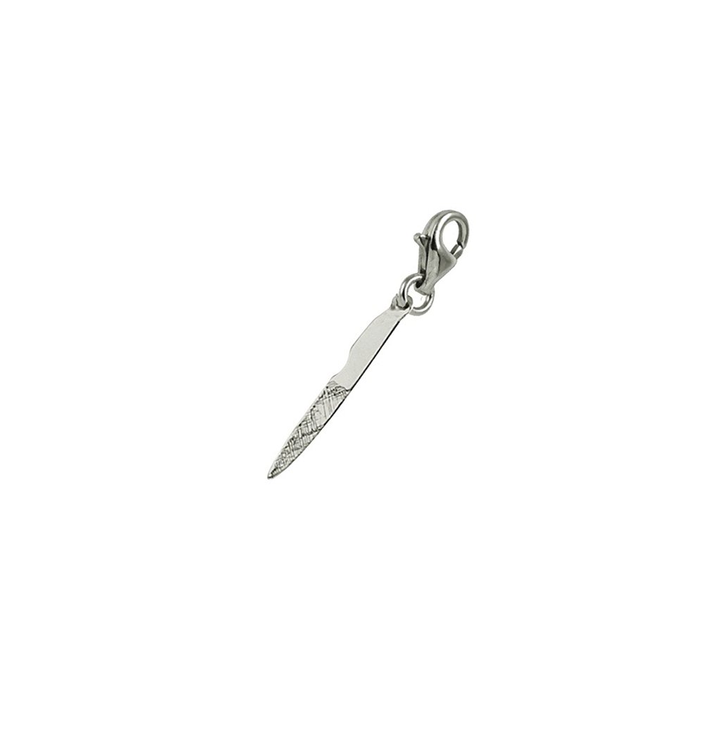 Premium Nail File Charm with Lobster Claw Clasp - Jewelry Making Charms for Bracelets & Necklaces - DIY Craft Supplies for Beading & Accessories