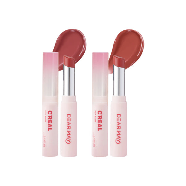 DEAR.MAY Creal Pop Balm 3.5g - 2 Color Options - Moisturizing Lip Balm for Dry Lips - Perfect for Daily Use, Travel & Gifts