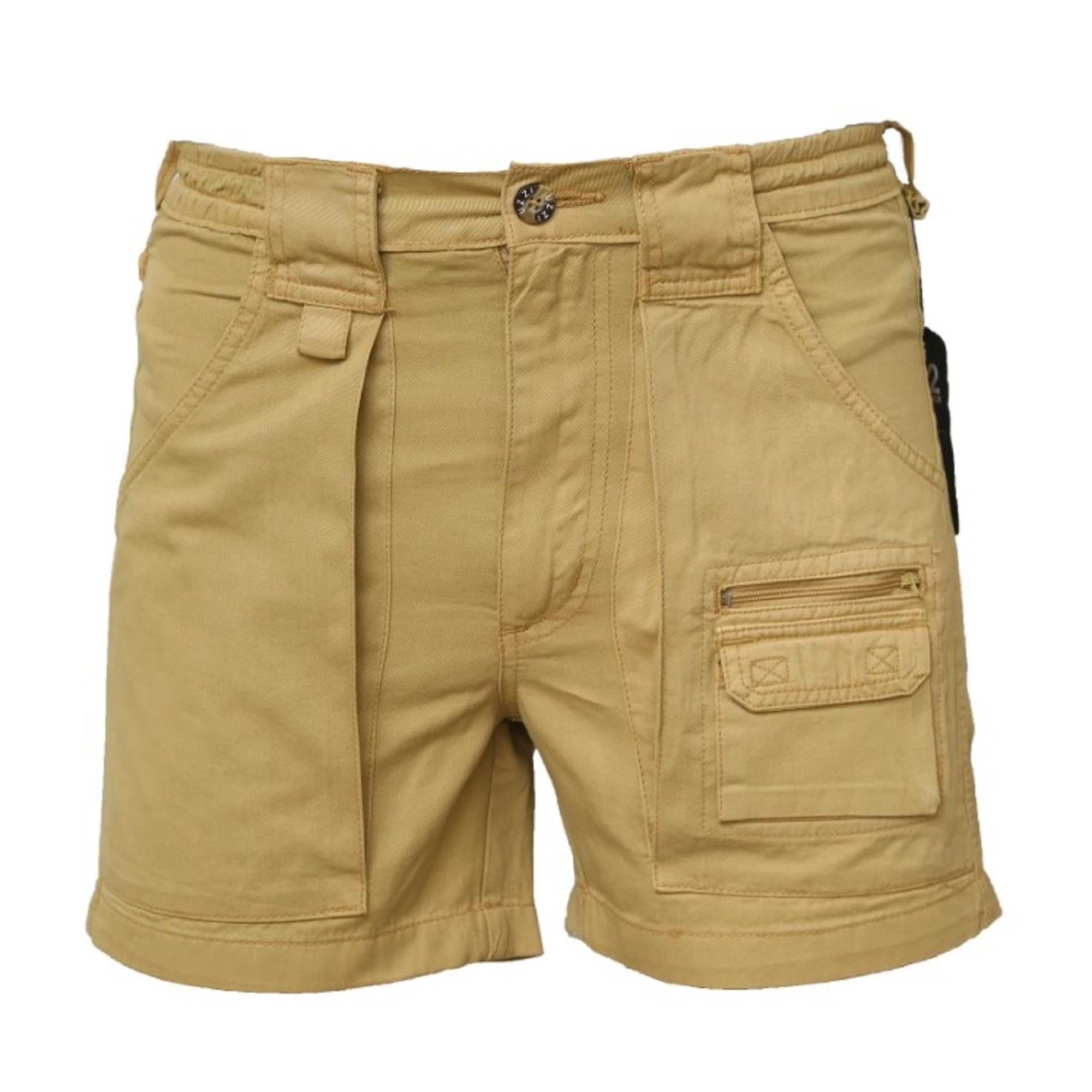 VR2 Denim Men's Stretch Comfort Denim Shorts with Elastic Waistband & Button Fly - Knee Length Casual Summer Shorts for Men | Perfect for Beach, Travel & Outdoor Activities