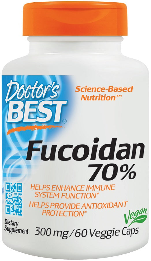 Doctor's Best Fucoidan 70% Supplement - 300mg per Serving, 60 Vegan Capsules - Supports Immune Health & Cellular Function - Perfect for Daily Wellness Routine