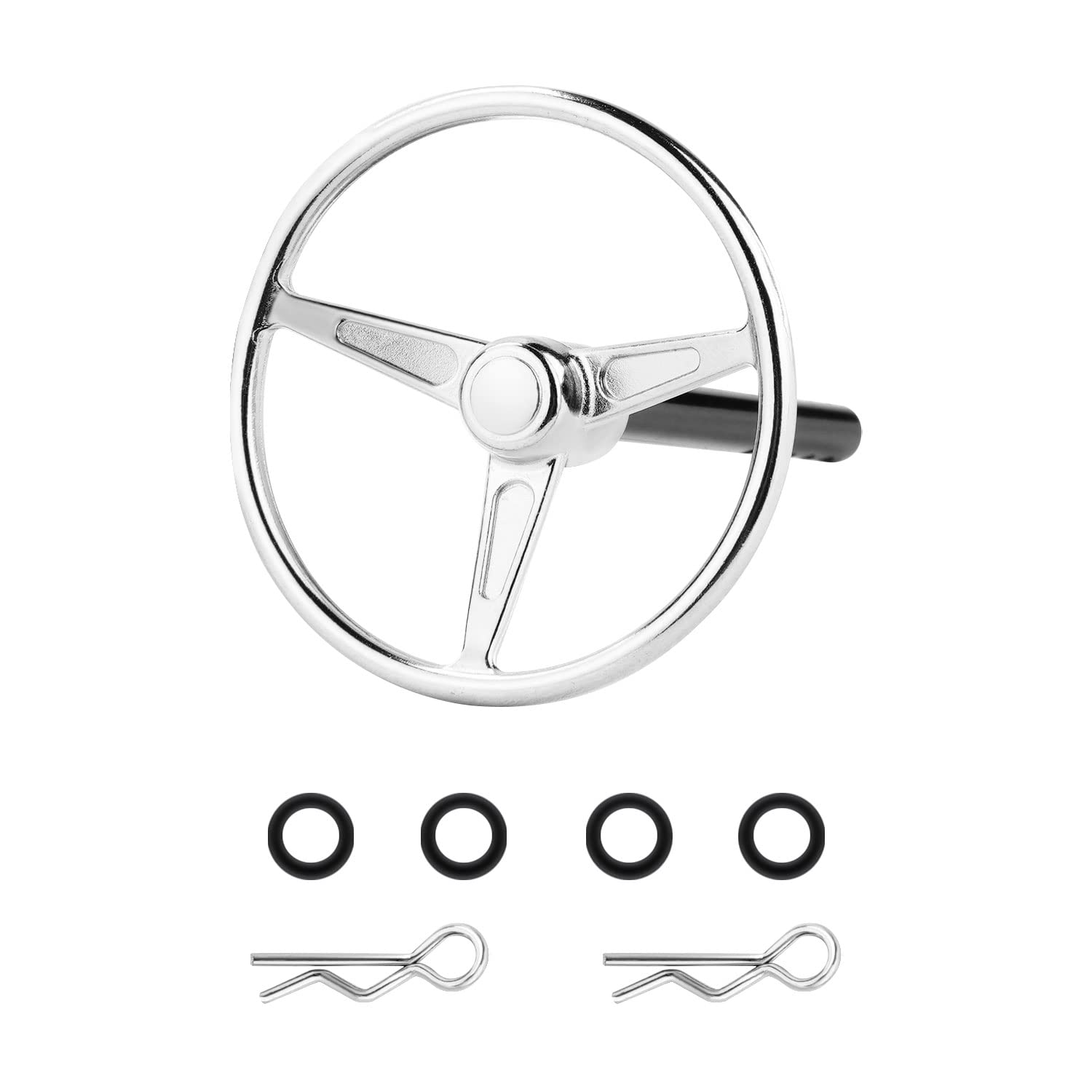 Aluminum Universal RC Car Steering Wheel for 1/10 Scale RC Rock Crawler - Compatible with Axial SCX10, Traxxas TRX4, RC4WD D90 & D110 - Durable Interior Accessories for Off-Road Crawling & Scale Model Realism