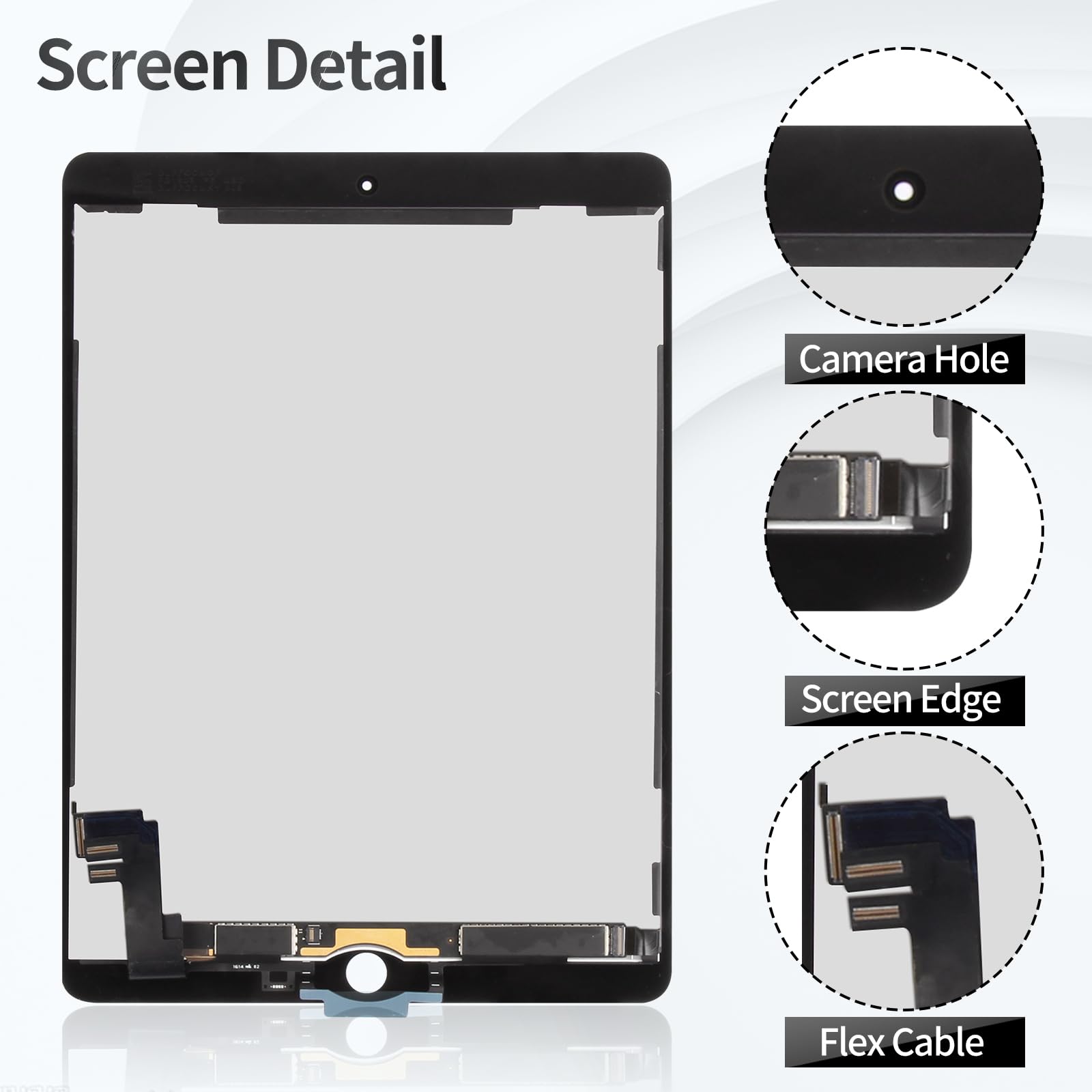 Original LCD Touch Screen Replacement for iPad Air 2 (2nd Gen) A1566/A1567 - Display Digitizer Assembly Repair Kit - White | Perfect for DIY Fixes, Cracked Screen Repairs & Device Restoration