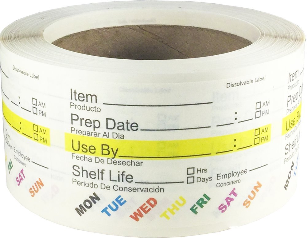 Dissolvable Food Labels 2” x 3” (500 Pack) - Water Solvable Kitchen & Restaurant Stickers for Jars, Containers & Freezer Storage - Perfect for Meal Prep, Pantry Organization & Food Rotation