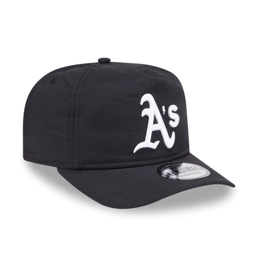 New Era Oakland Athletics Strapback Hat - Black Nylon Golf & Casual Wear for Men & Women | Perfect for Golfing, Outdoor Sports & Everyday Fashion