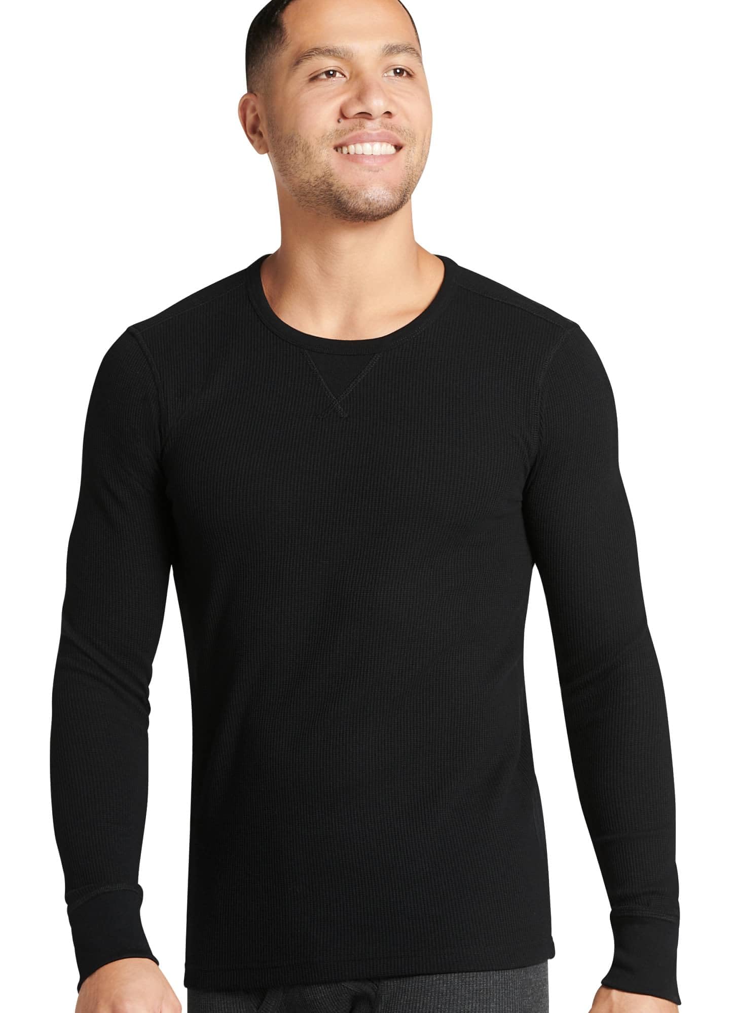 Jockey Men's Baselayer Long Sleeve Waffle Crew Thermal Underwear - Warm Winter Base Layer Shirt for Cold Weather, Hiking, Camping & Outdoor Activities