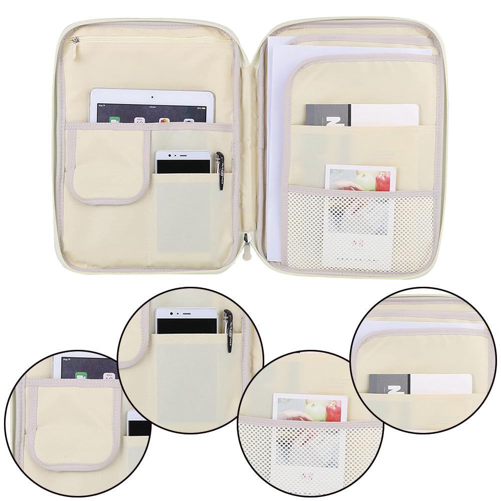 Multi-Functional A4 Document Bags with Handle - Waterproof Zippered File Folder Organizer for Travel, School & Office - Perfect for Passports, Notebooks, Board Games & Office Supplies - Ideal for Business Trips, Daily Commuting & Document Storage