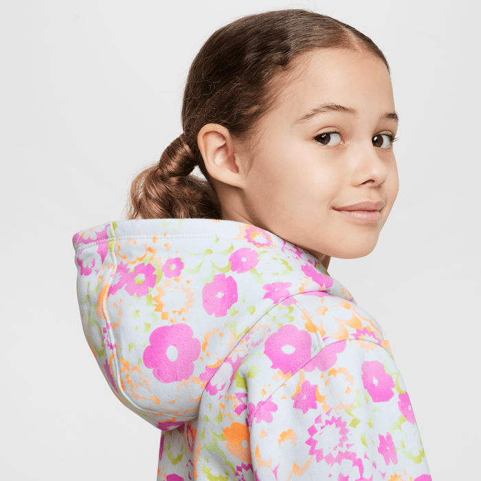 Nike Kids' Flow RAL Pink Flowers Hoodie - Soft & Stylish Pullover for Boys & Girls - Perfect for School, Playdates & Outdoor Activities