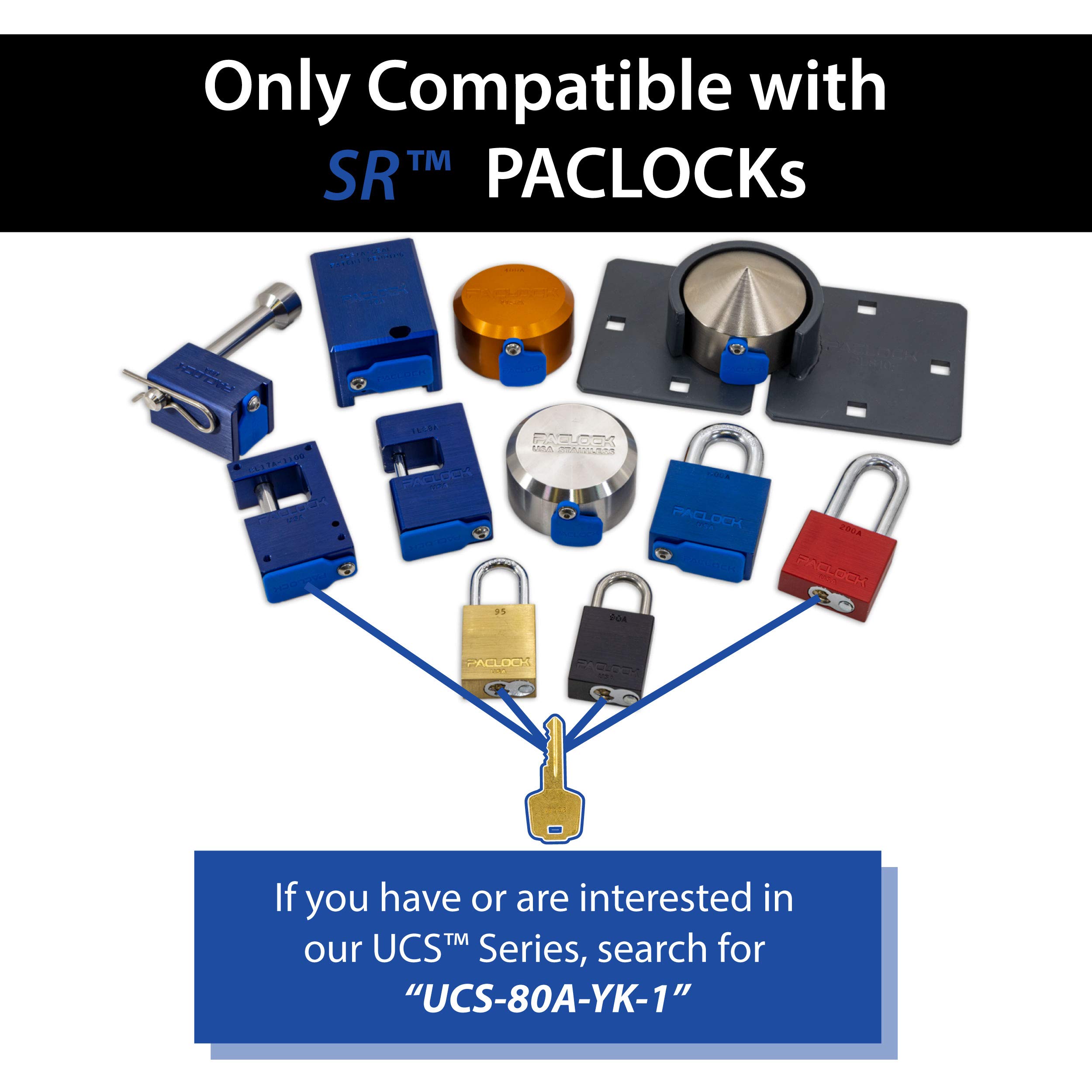 PACLOCK TL80A-YK-1 High Security Hitch Lock - BAA Compliant, 6-Pin Cylinder, 2 Keys (#26547) | Yakima Bike Rack Compatible, Blue Anodized Aluminum | Perfect for Securing Bikes, Cargo Carriers & Trailers During Travel & Storage