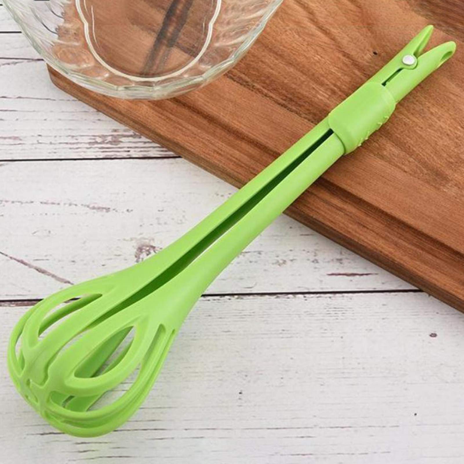 Stainless Steel 3-in-1 Kitchen Tongs - Heat Resistant Food Tongs for Cooking, Serving Salad, Pasta, Noodles | Perfect for BBQ, Picnics & Restaurant Use
