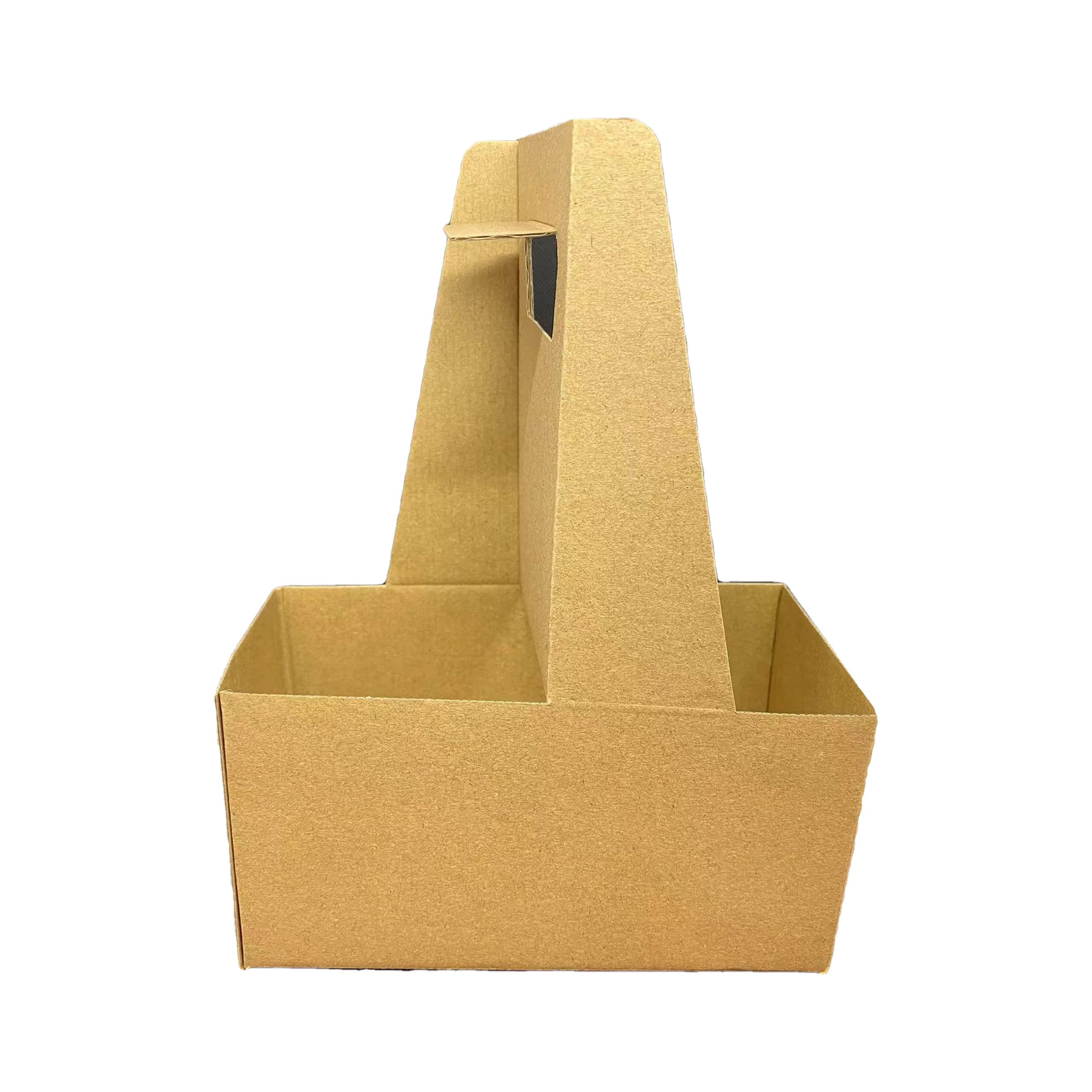 Eco-Friendly Kraft Paper Drink Carrier with Handle - Holds 2 Cups (12-32 oz) for Boba Tea, Coffee, and Beverages - Bulk Pack of 250 - Perfect for Cafes, Takeout, and Food Service Businesses