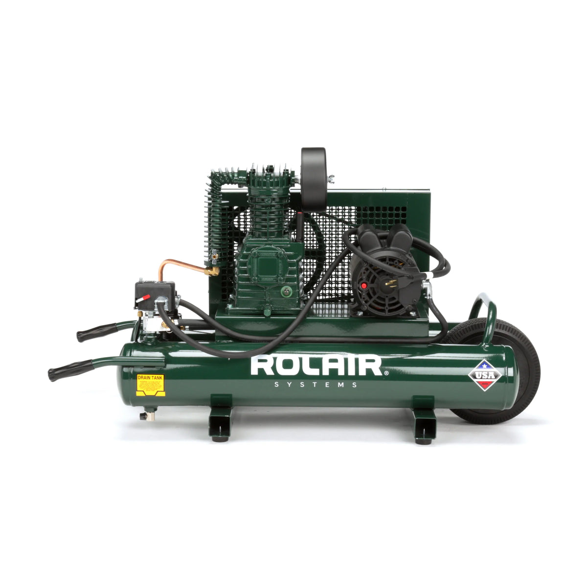 5715K17 Wheeled Electric Air Compressor - Portable & Powerful 12V/110V Air Pump for Tires, Inflatables & DIY Projects - Ideal for Cars, Bikes, RVs & Home Use