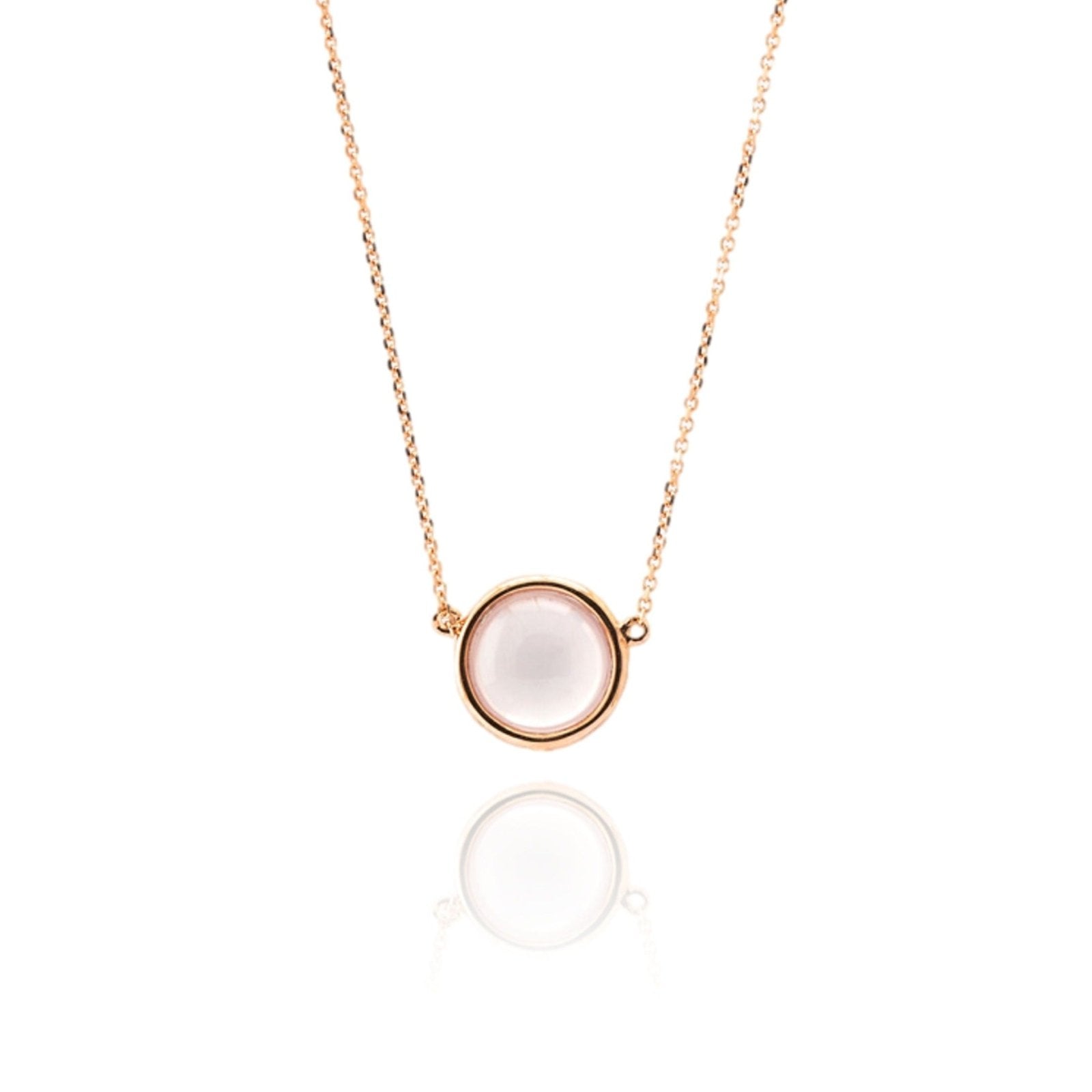 14k Rose Gold Bezel Set Rose Quartz Pendant Necklace for Women - Elegant Jewelry Gift for Valentine's Day, Anniversary & Special Occasions