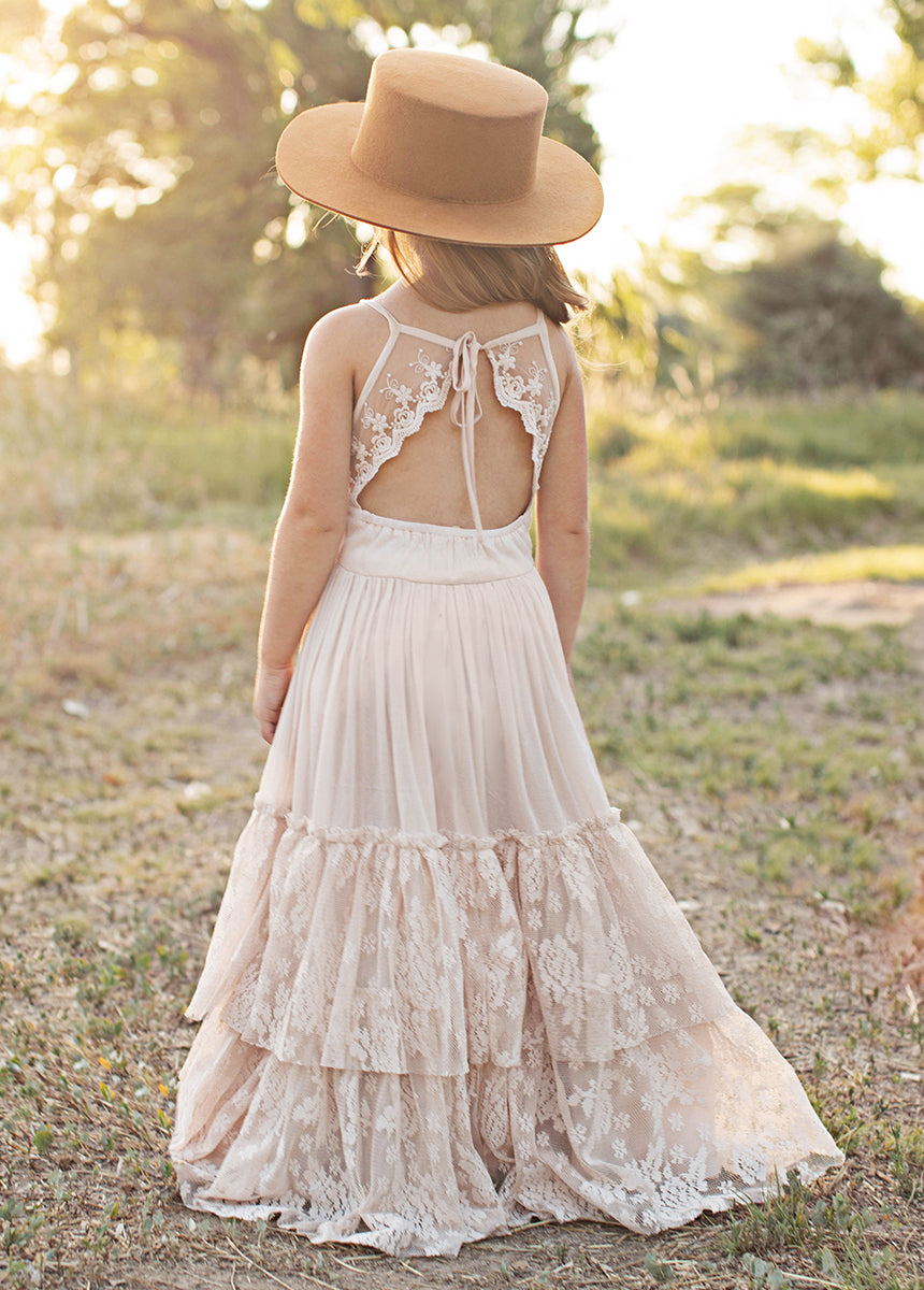 Catrin Women's Ecru Dress - Elegant Flowy Midi Dress for Casual Wear, Date Nights & Special Occasions