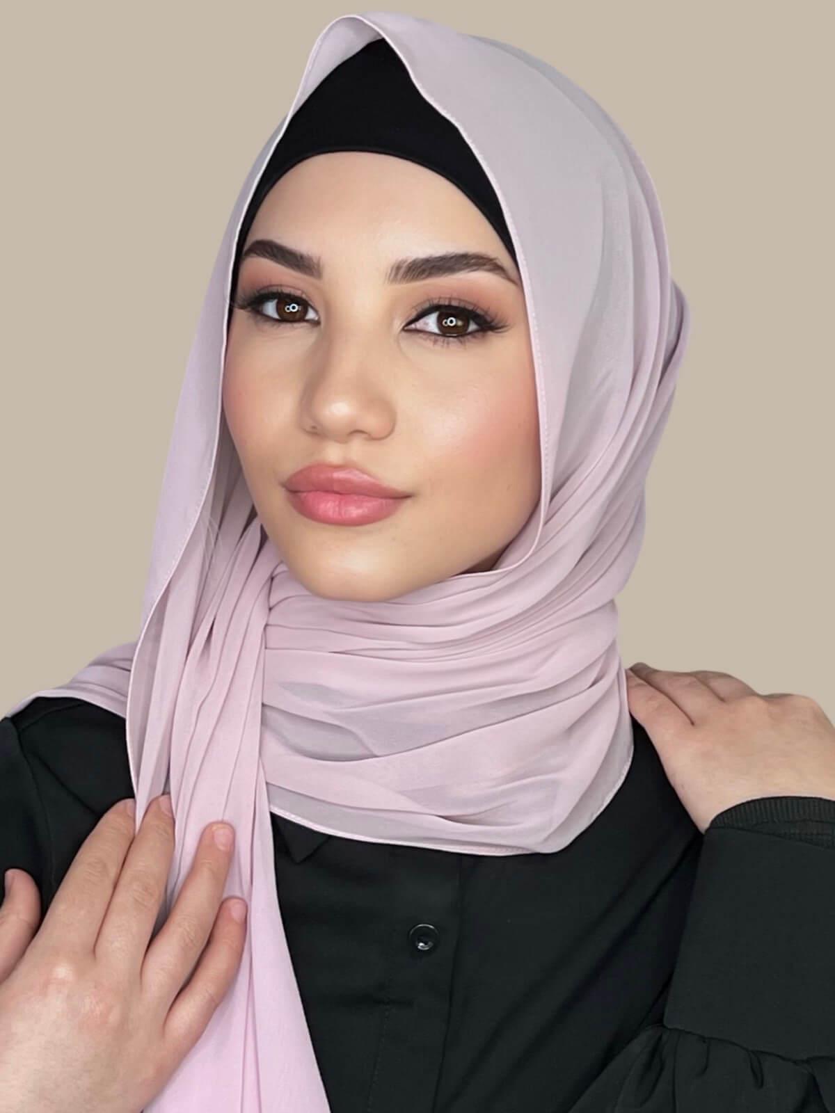 Luxury Rose Gold Chiffon Hijab Scarf - Elegant & Lightweight for Women - Perfect for Daily Wear, Parties, and Special Occasions