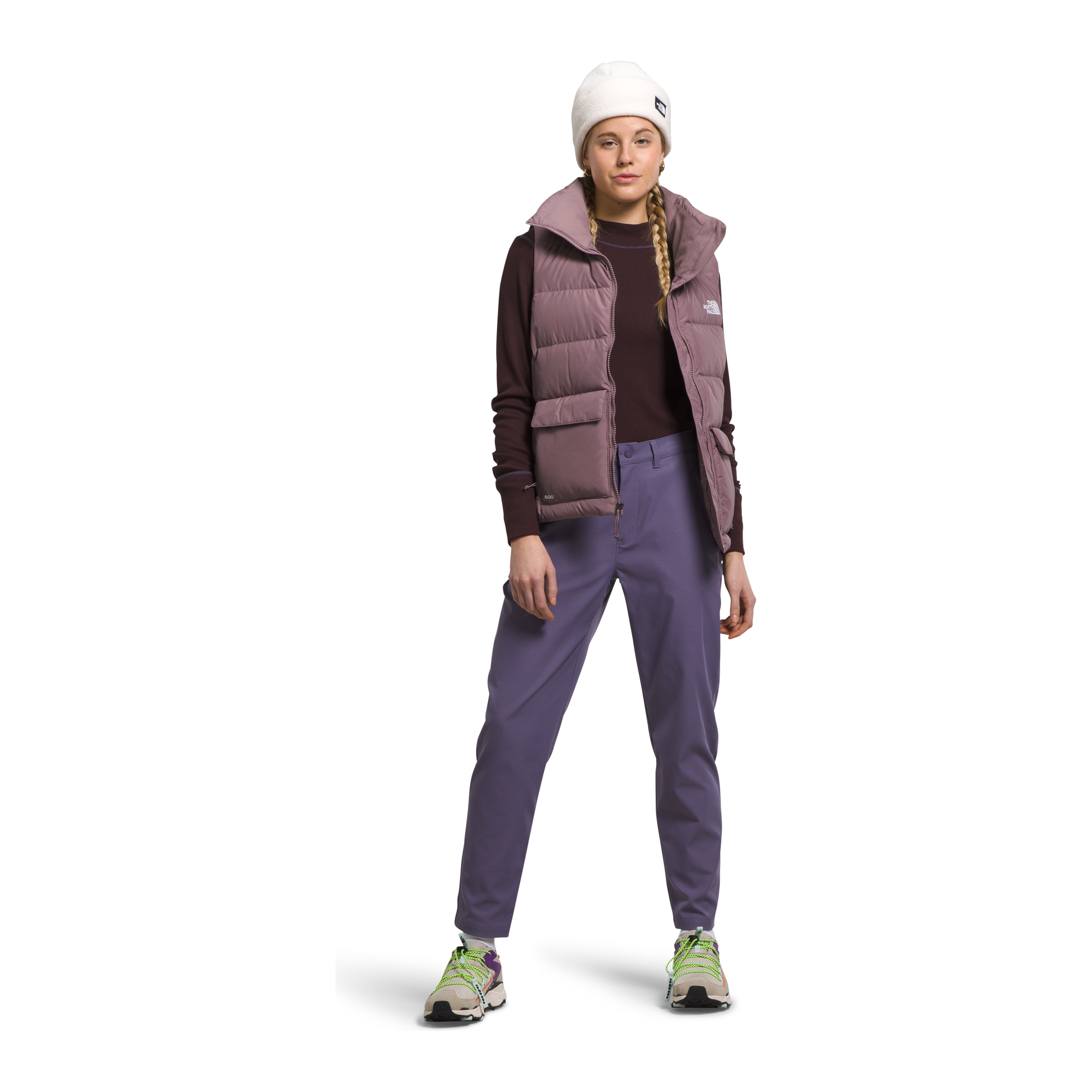 The North Face Women's Gotham Vest - Lightweight Down Puffer Jacket in Fawn Grey for Outdoor Hiking & Winter Fashion