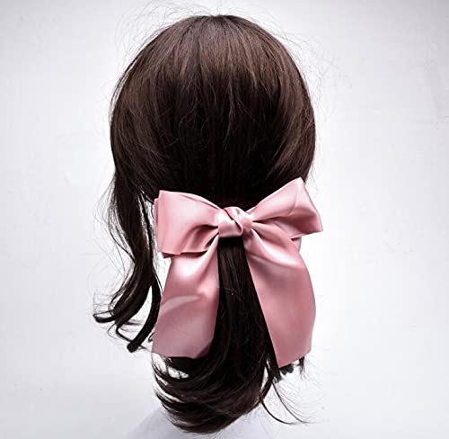 3 Pcs Large Bow Hair Clips for Women & Girls - Handmade Ribbon Hair Accessories (Color Mixing) - Perfect for Weddings, Parties & Everyday Style