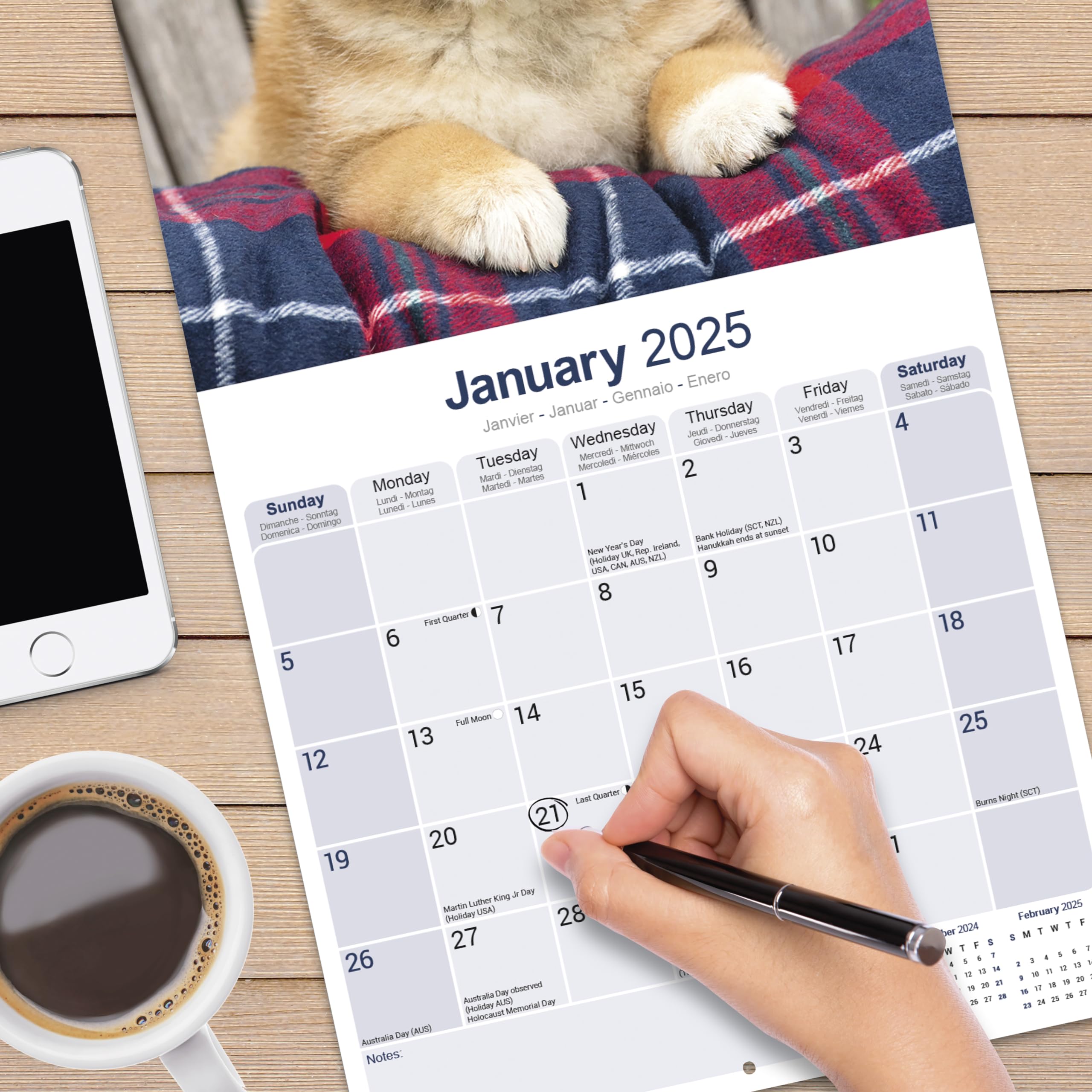 2025 Shiba Inu Dog Breed Wall Calendar - 16 Month Square Planner with Cute Puppy Photos | Perfect for Pet Lovers, Home & Office Decor, Gift Idea for Dog Owners