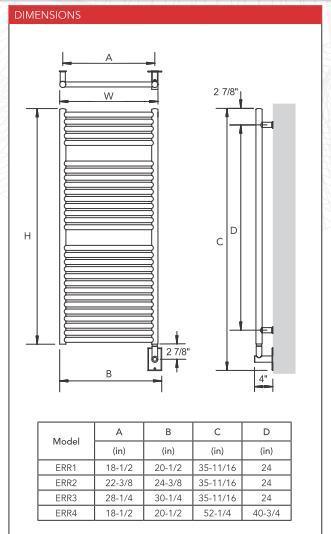 Myson Contemporary Designer ANGARA ERR3 Hardwired Towel Warmer - 31