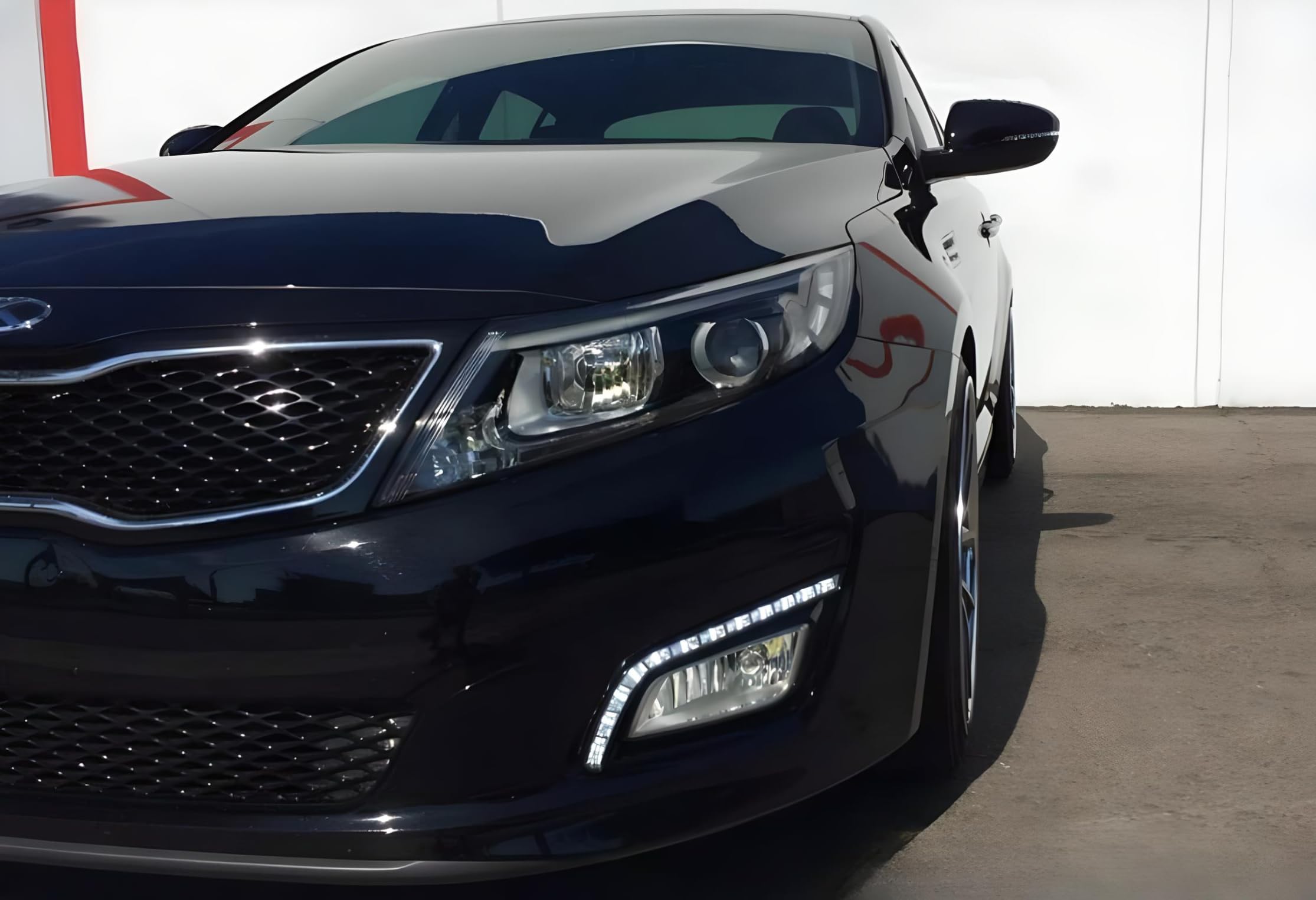 iJDMTOY Xenon White LED Daytime Running Lights for 2014-2015 Kia Optima K5 - OEM Fit Kspeed Style DRL Bezels with 12 High Power LEDs - Perfect for Enhanced Visibility & Stylish Daytime Driving