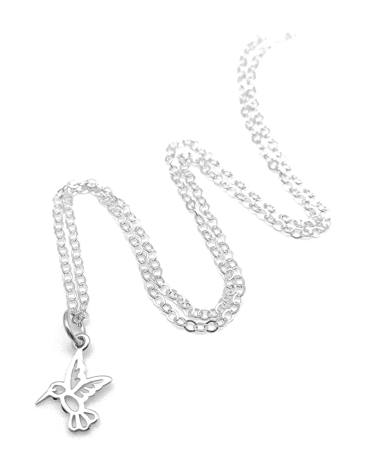 Tiny Hummingbird Sterling Silver Charm Necklace - Delicate Bird Pendant Jewelry for Women - Perfect for Gifts, Anniversaries & Everyday Wear