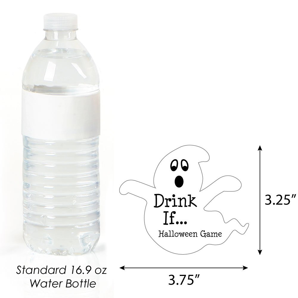 Big Dot of Happiness Drink If Game - Spooky Ghost Halloween Party Game (24 Count) - Fun Icebreaker for Halloween Parties & Gatherings
