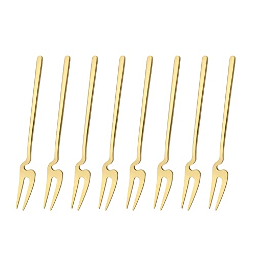 8Pcs Fruit Fork-Champagne
