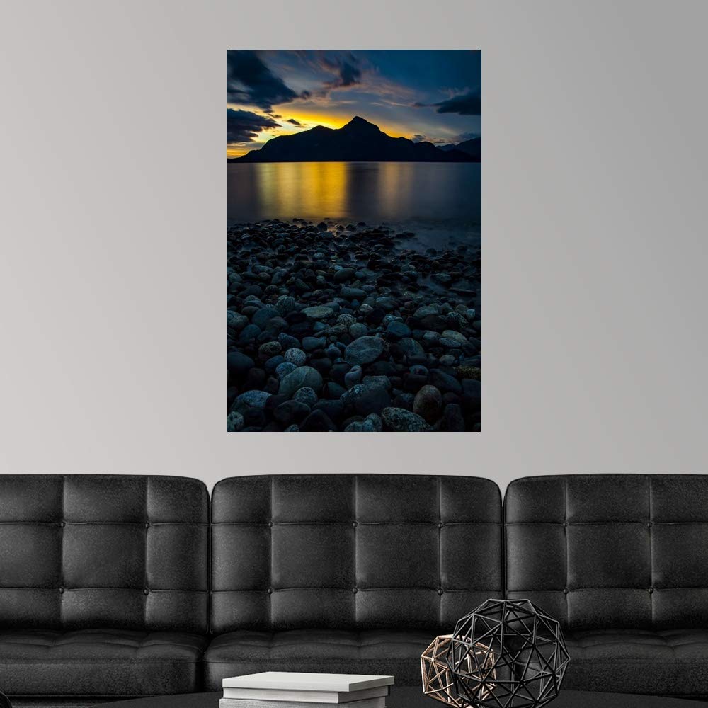 CANVAS ON DEMAND Sunlit Mountain Landscape Wall Decal - Premium Photography Art Print for Home & Office Decor - Perfect for Living Room, Bedroom or Workspace