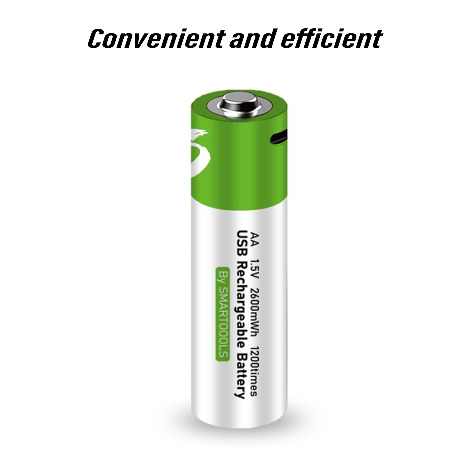 2600mAh Rechargeable AA Lithium Batteries with USB-C Charging - High Capacity Power for Electronics, Toys, Cameras & More - Long Lasting Replacement AA Batteries for Home, Office and Travel Use
