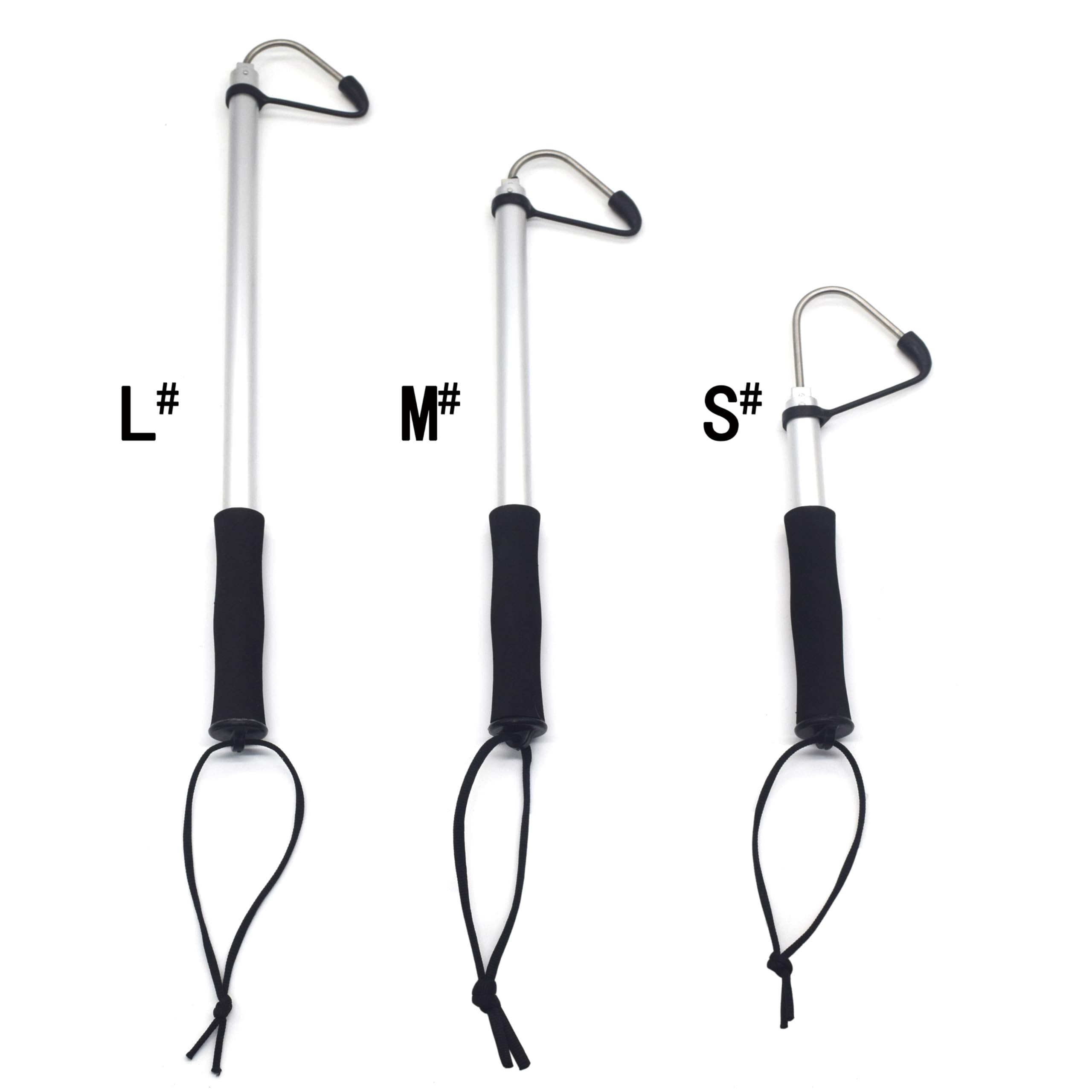 Telescopic Fishing Gaff with Super Sharp Spear Hook - Lightweight Aluminum Alloy Handle with Soft EVA Non-Slip Grip & Lanyard - Perfect for Saltwater, Ice, Boat, Kayak Fishing and Offshore Angling