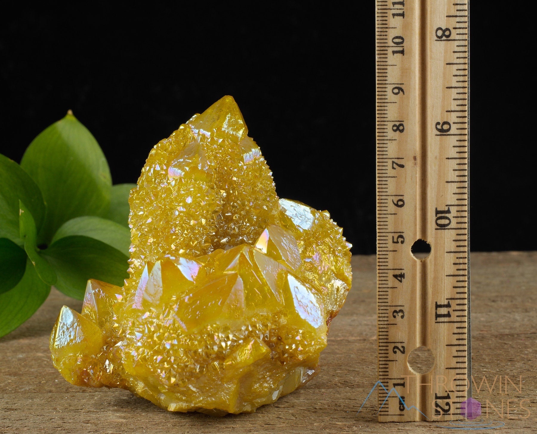 Sunshine Yellow Rainbow Aura Quartz Crystal Cluster - Large Spirit Quartz Natural Stone for Home Decor, Meditation & Healing (R0620)