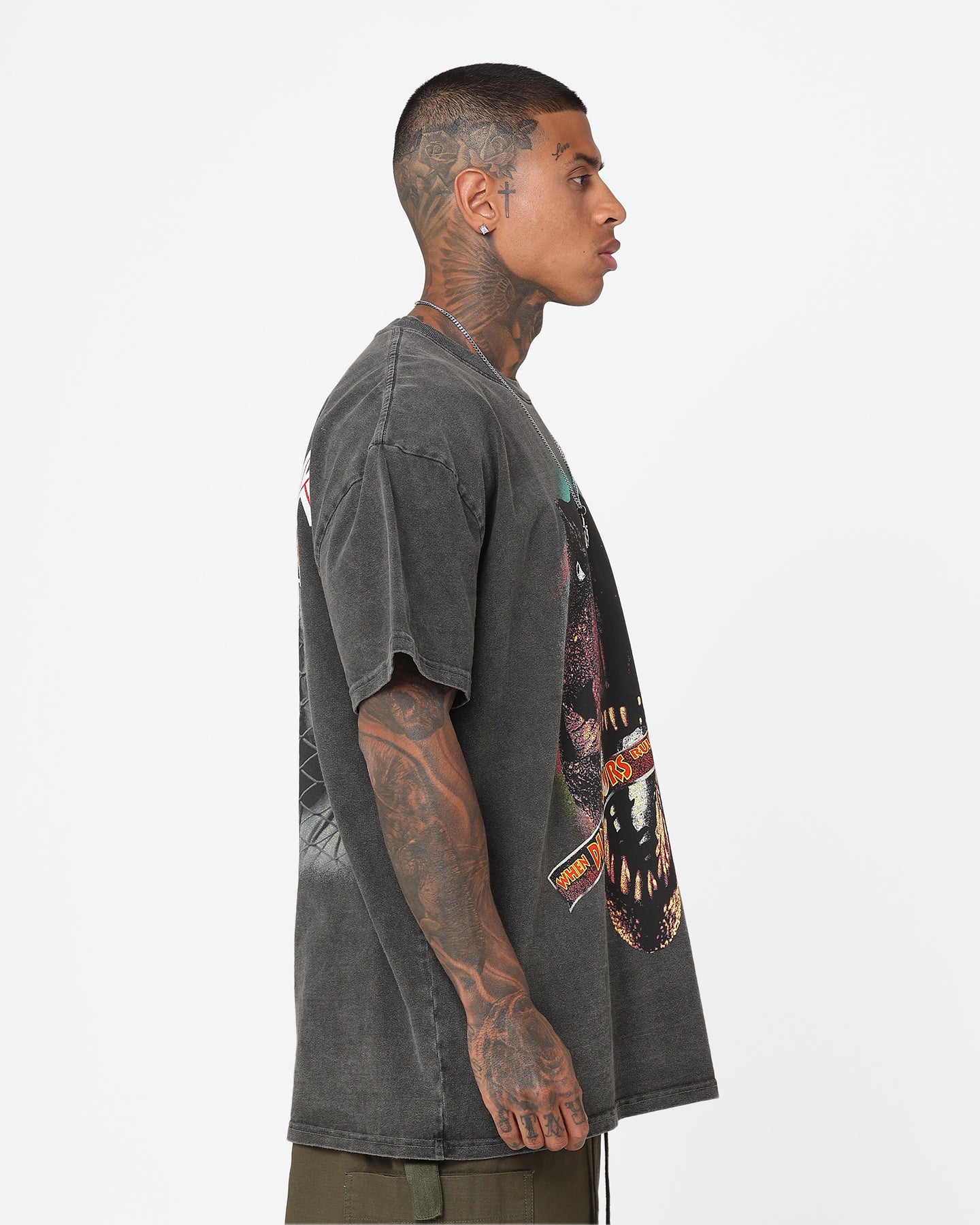 American Thrift X Jurassic Park 30th Anniversary Heavyweight Vintage T-Shirt - Black Wash - Perfect for Movie Nights, Jurassic Park Fan Gifts & Retro Fashion Lovers