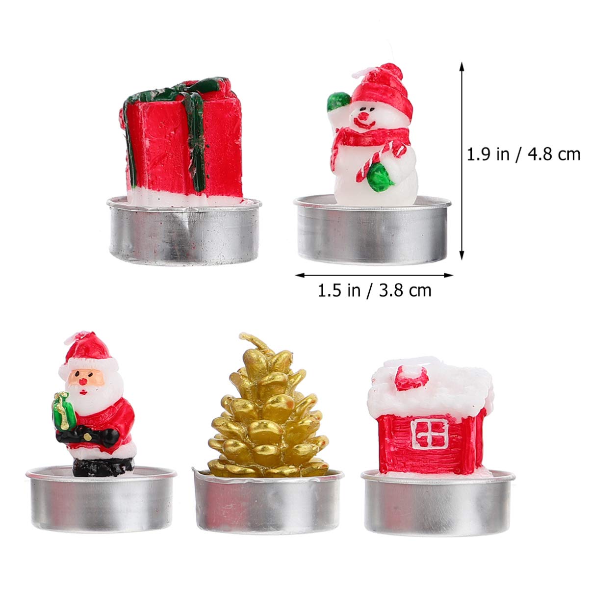 HEALLILY 15pcs Christmas Candles - White Wax Tealight Candles for Xmas Decorations, Holiday Parties, Romantic Proposals & Festive Home Decor