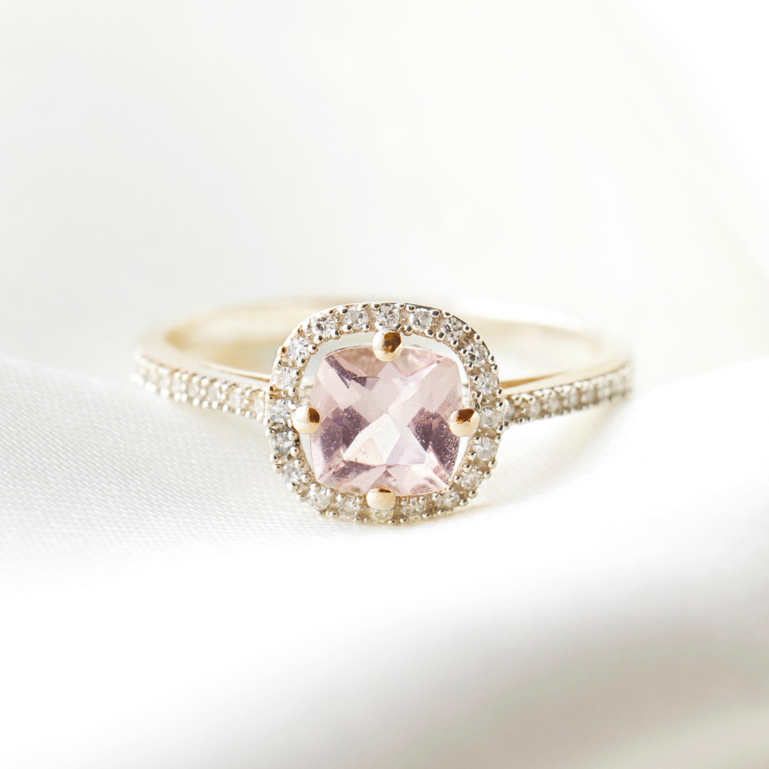 Juliet Morganite & Diamond Ring - Elegant Pink Gemstone Engagement Ring for Women | Perfect for Weddings, Anniversaries & Special Occasions