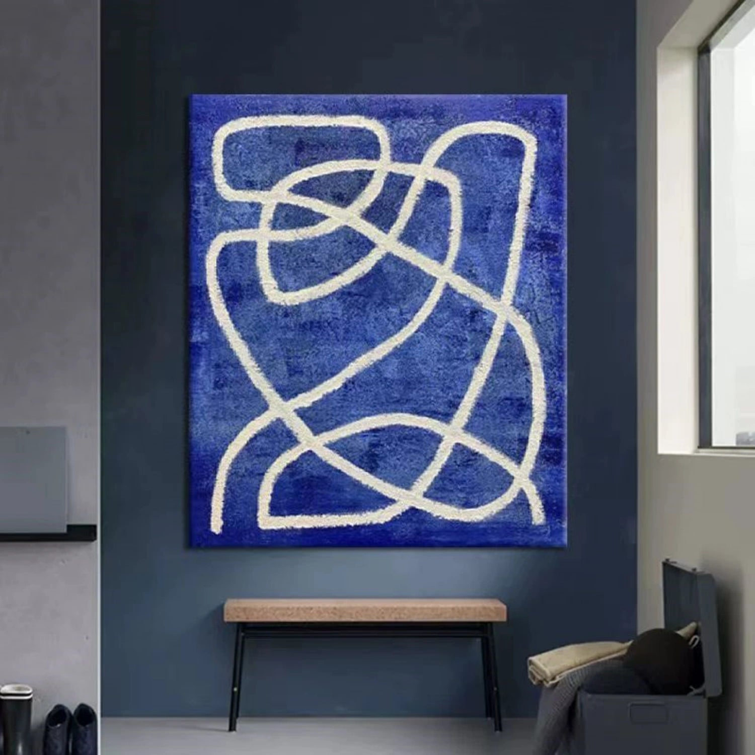 Abstract Texture Painting #AB 337 - Modern Wall Art Decor for Living Room, Bedroom & Office - Unique Handmade Canvas Artwork