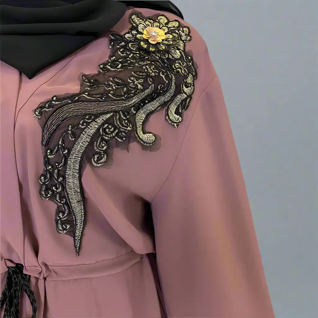 Elegant Muslim Women's Nida Abaya Dress - Modest Islamic Prayer Gown for Middle East & Arab Fashion - Perfect for Eid, Mosque & Special Occasions