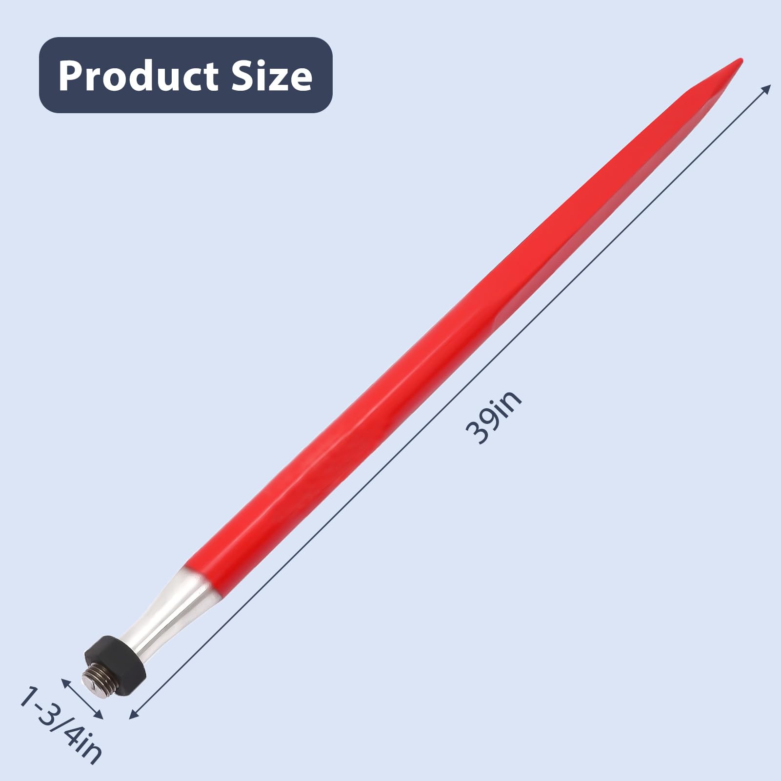 GARVEE 39 Inch Heavy Duty Hay Bale Spear - 3600 lbs Capacity, Quick Attach for Square Bales - Perfect for Tractor Loaders, Farming, and Agricultural Hay Handling