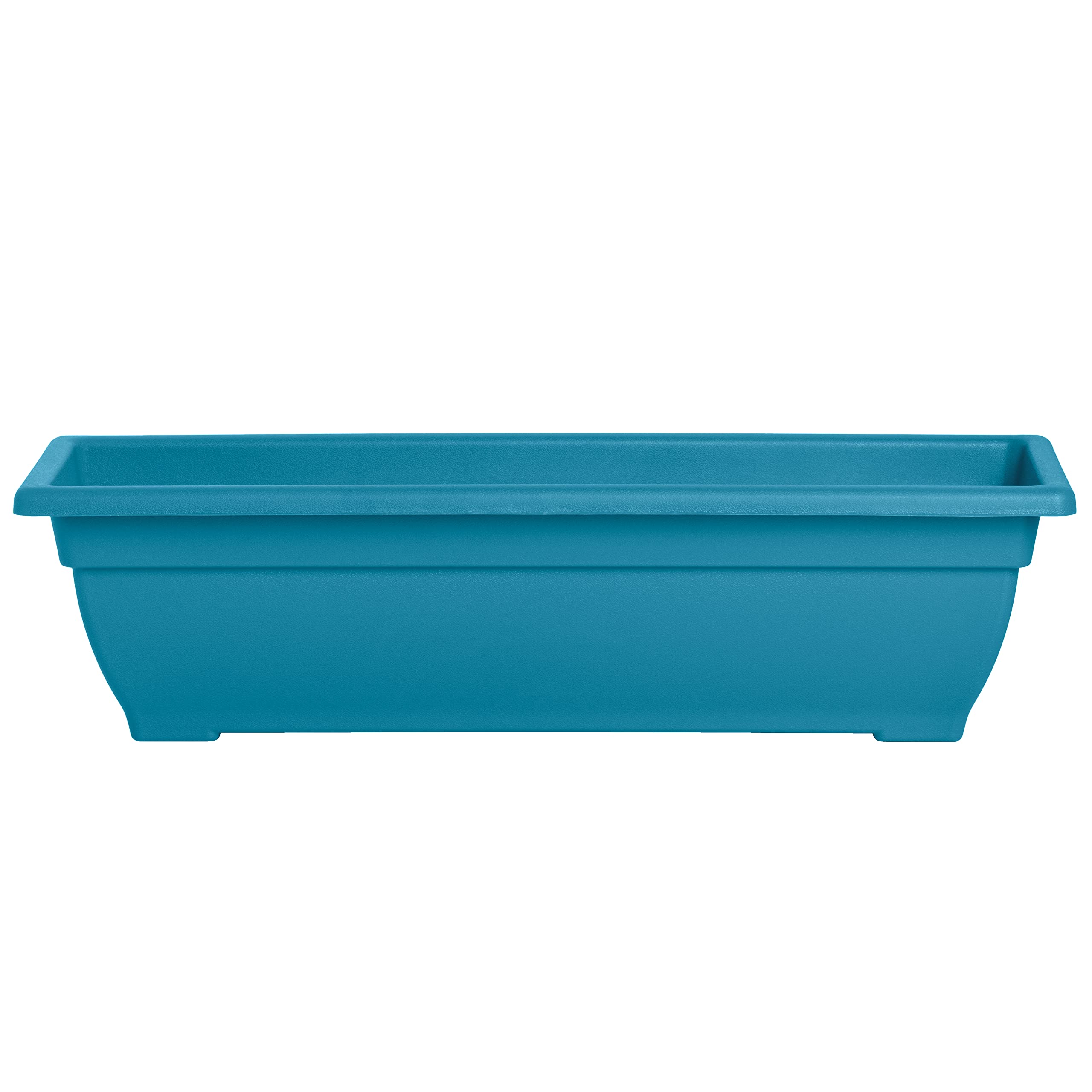 24 Inch Rectangle Planter Box - Indoor/Outdoor UV Resistant Plastic Window Box Trough (4 Gallon, Blue, 4 Pack) - Perfect for Herbs, Succulents, Vegetables - Ideal for Windowsills, Balconies, Gardens & Patios