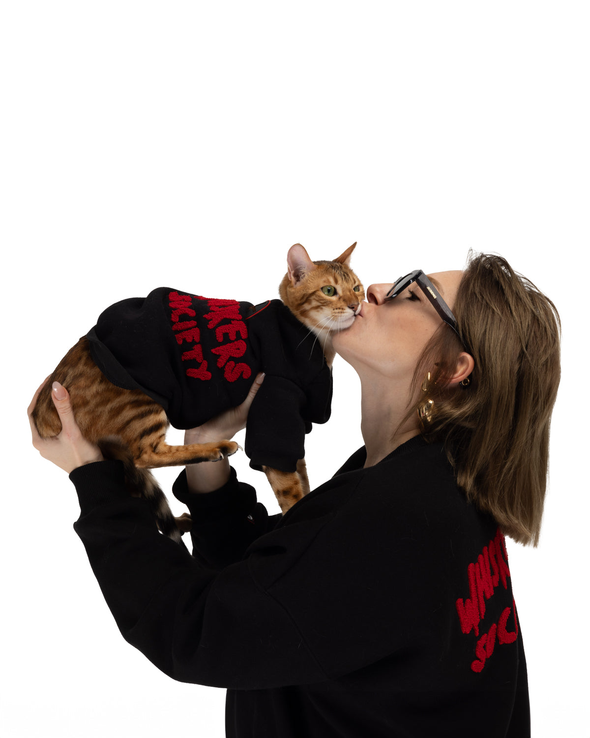 Whiskers Society Pet Sweatshirt - Cozy Dog & Cat Hoodie for Small Pets - Perfect for Winter Walks & Indoor Lounging